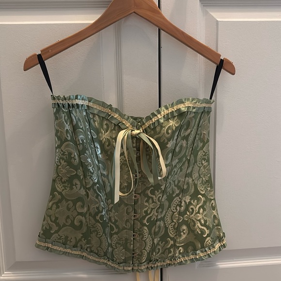 NEW - Brocade Corset/Bustier w/ flexible
Boning - Satin Ribbons - Picture 1 of 7
